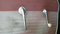 Door and winder handles, left door.