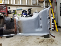 Passenger side view of welds dressed.