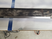 2-millimeter-thick strip to replace the damaged area on the back edge of the tensioning strip.