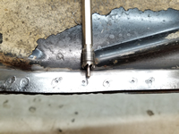 3/8-Inch Spot Weld Cutter and Shallow Holes Drilled for the Cutter's Pilot.