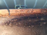 Close-up of the rust damage and why I am replacing these areas.